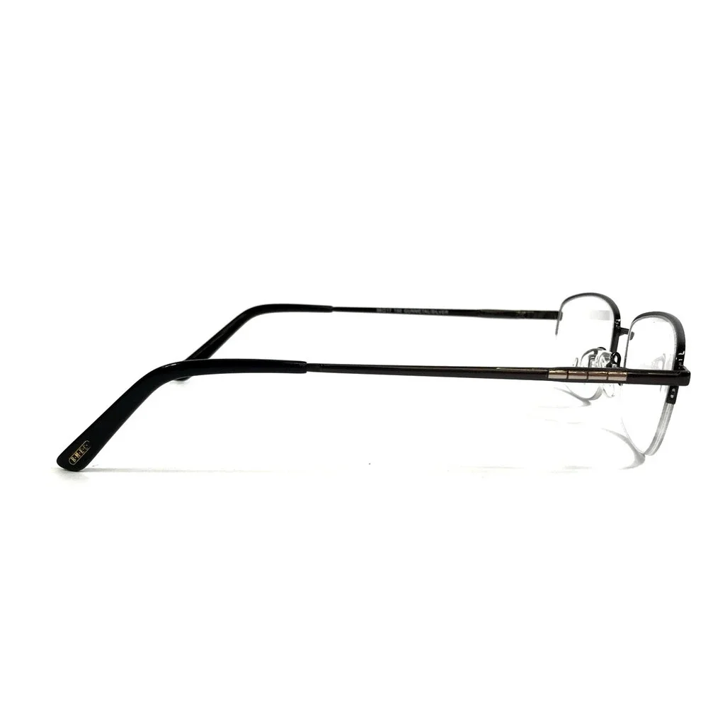 B.M.E.C. Eyeglasses Frames BIG JOHN GUNMETAL/SILVER Rectangle Half Rim 56-17-150